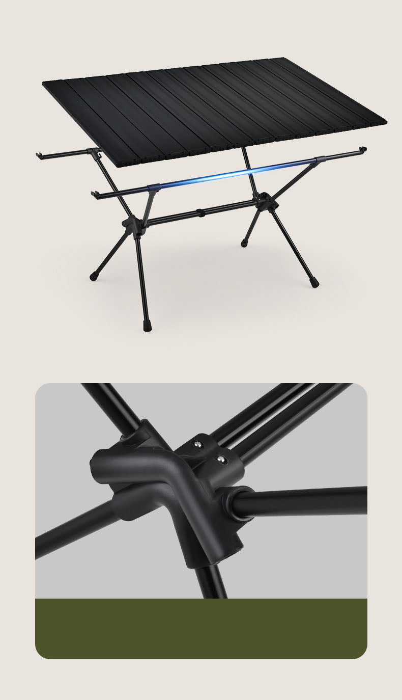 Camping Gear Portable Table Roll up Aluminum Alloy Lightweight Folding Table