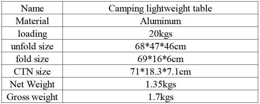 Portable Camping Side Table Ultralight Aluminum Roll up Camping Car Small Folding Tables for Camping