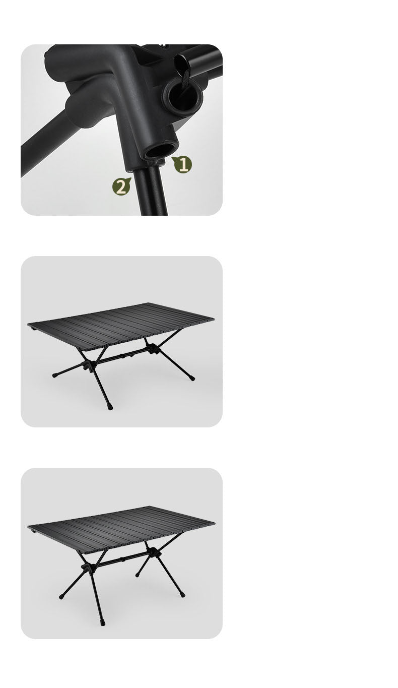 Camping Gear Portable Table Roll up Aluminum Alloy Lightweight Folding Table