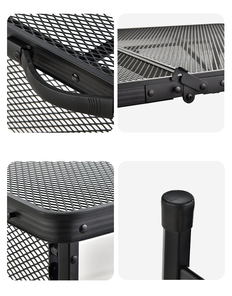 Outdoor Barbecue Simple Camping Folding Table Iron Mesh Top Folding Picnic Table