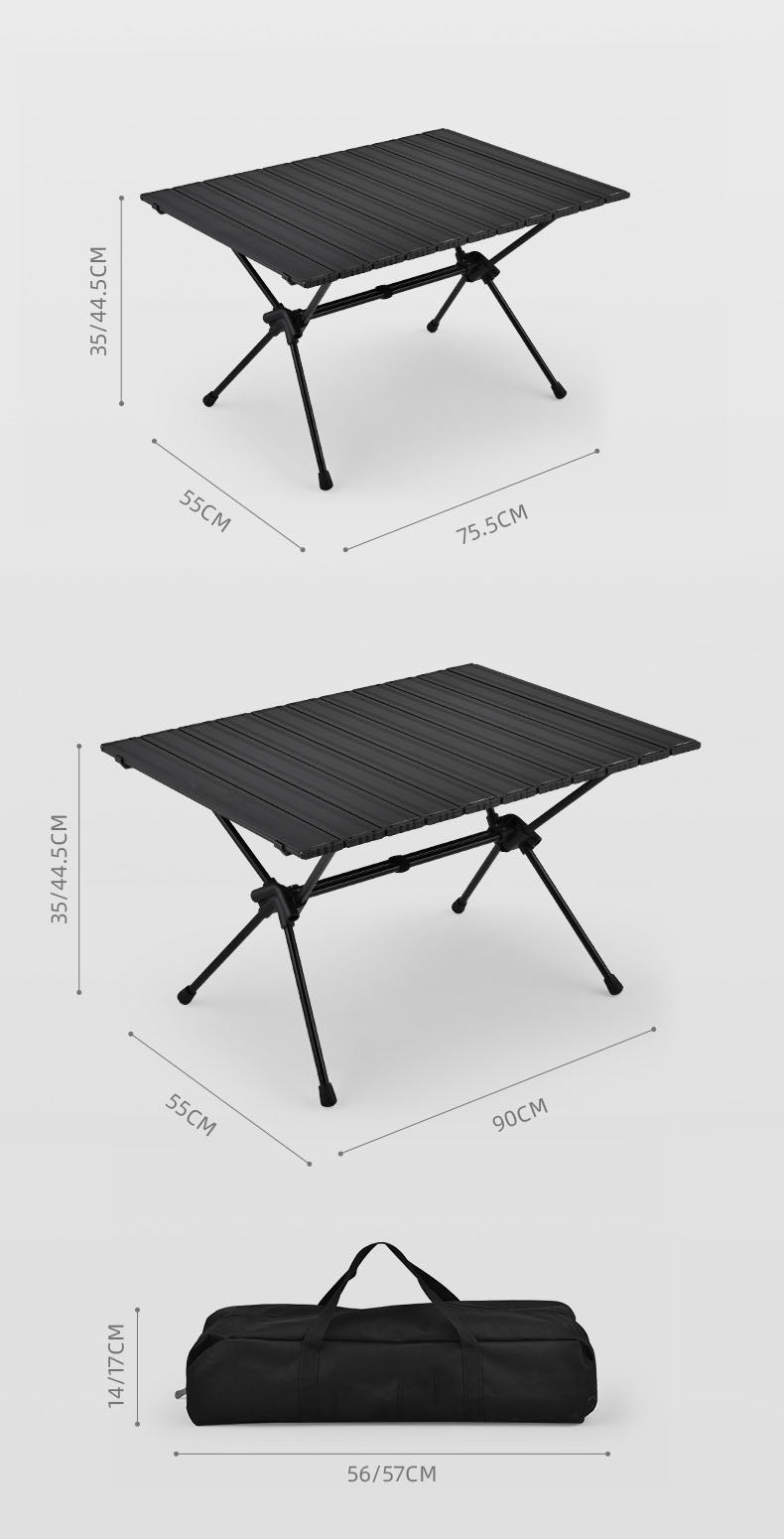 Camping Gear Portable Table Roll up Aluminum Alloy Lightweight Folding Table
