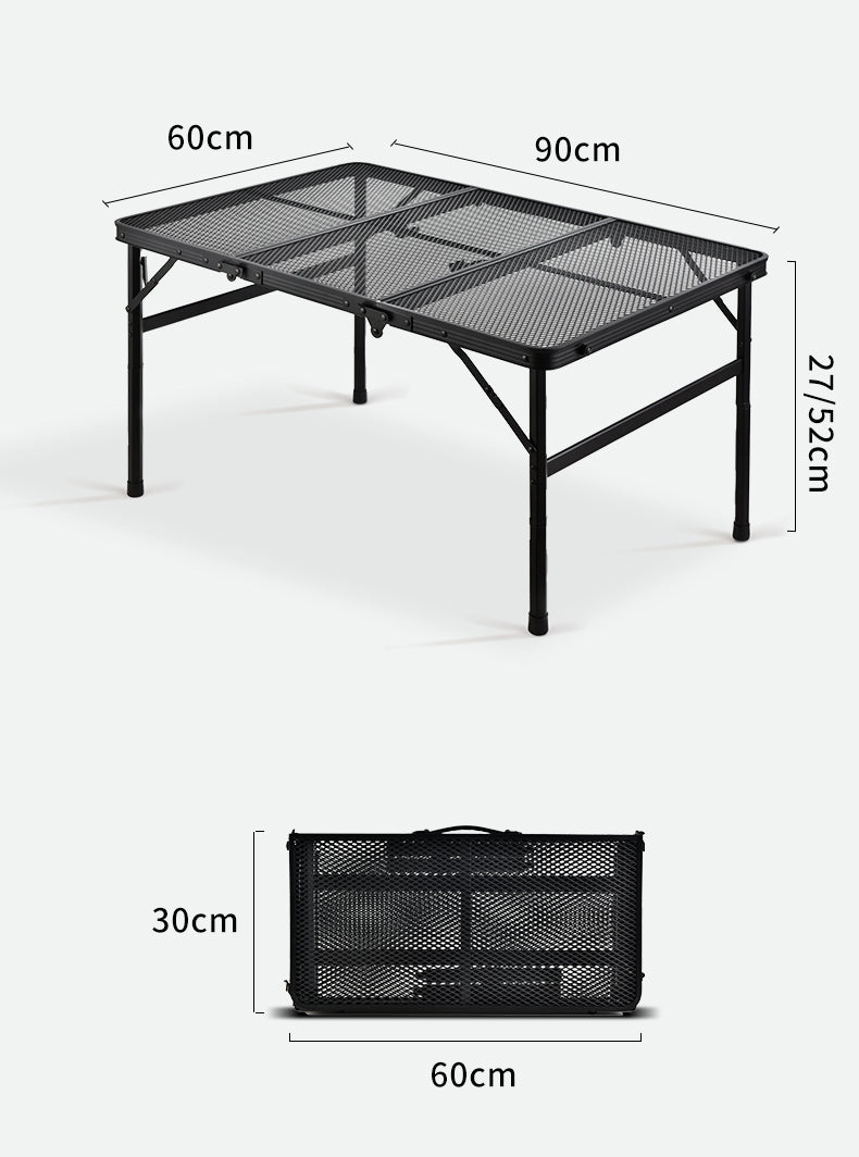 Outdoor Barbecue Simple Camping Folding Table Iron Mesh Top Folding Picnic Table