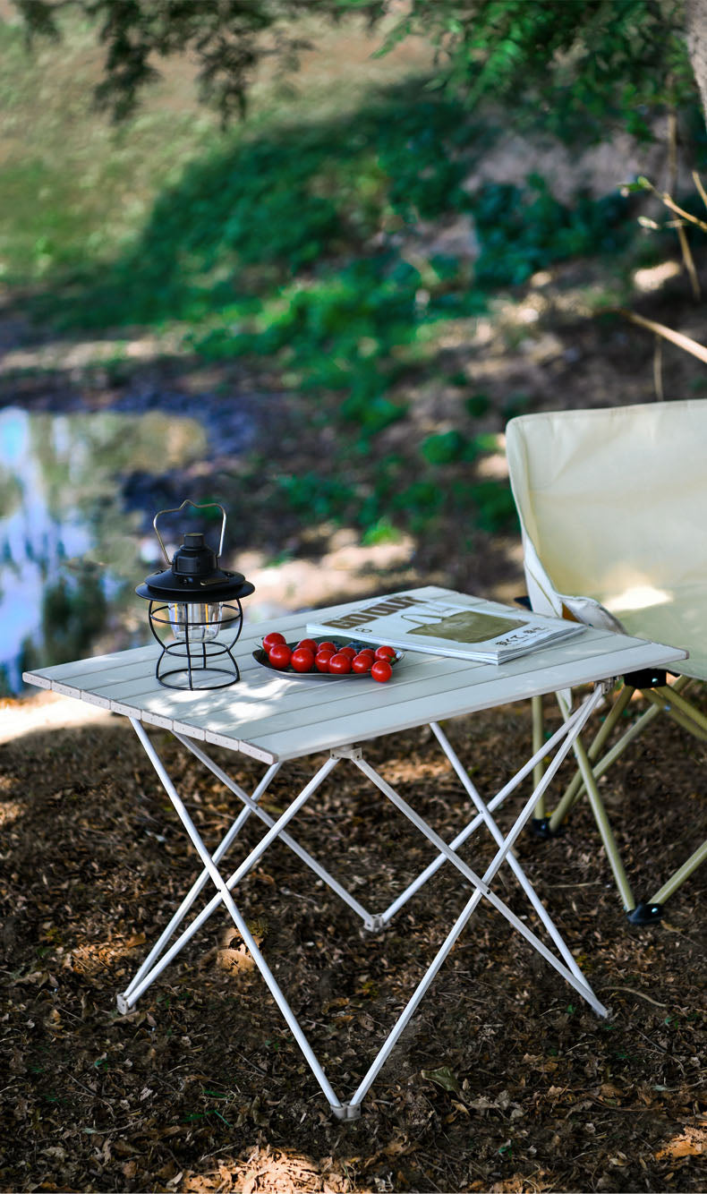 Portable Camping Side Table Ultralight Aluminum Roll up Camping Car Small Folding Tables for Camping
