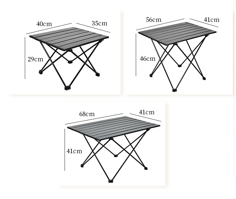 Portable Camping Side Table Ultralight Aluminum Roll up Camping Car Small Folding Tables for Camping