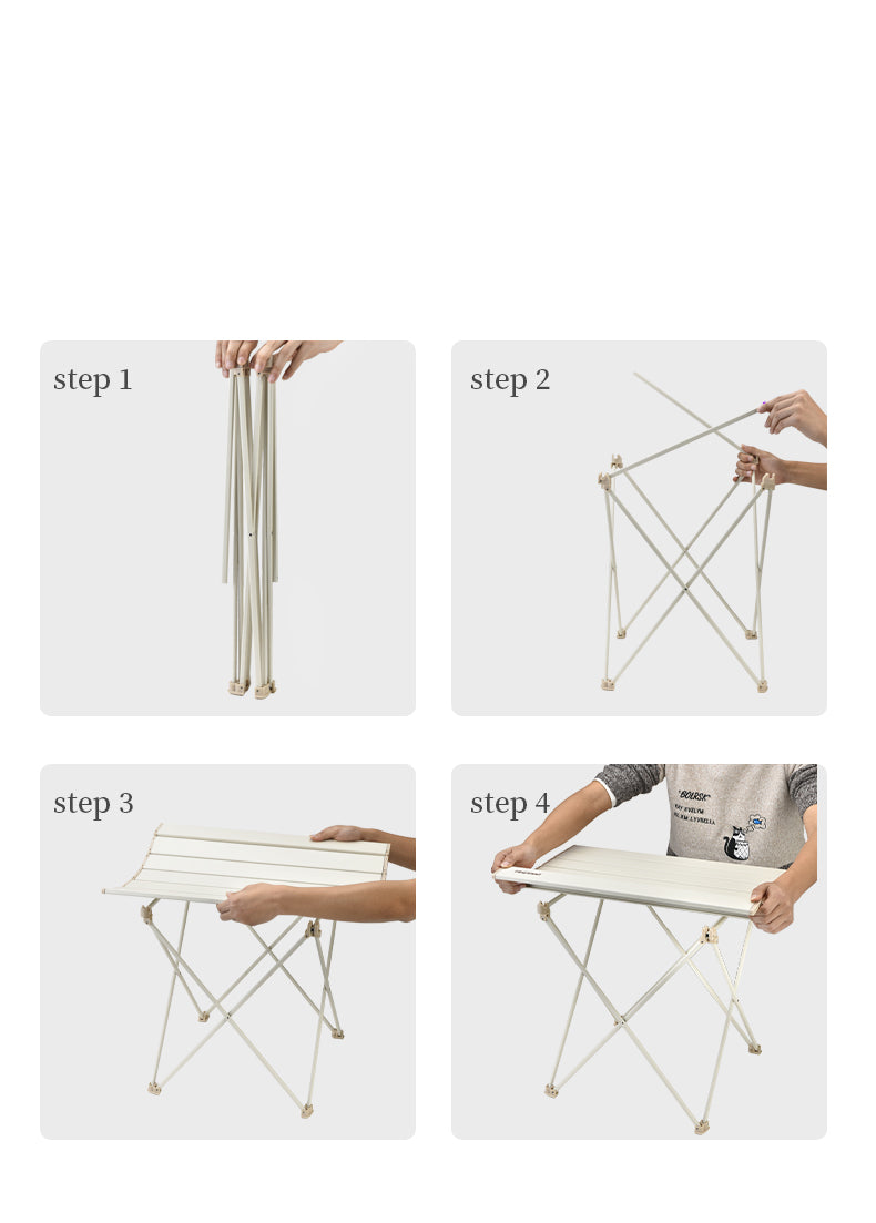 Portable Camping Side Table Ultralight Aluminum Roll up Camping Car Small Folding Tables for Camping