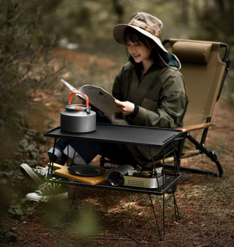 Table Camping Bamboo Dining Mesh Table Outdoor Portable Barbecue Tableware Draining Mesh Table