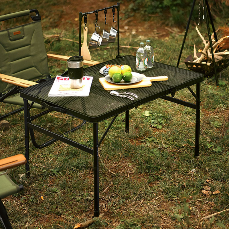 Outdoor Barbecue Simple Camping Folding Table Iron Mesh Top Folding Picnic Table