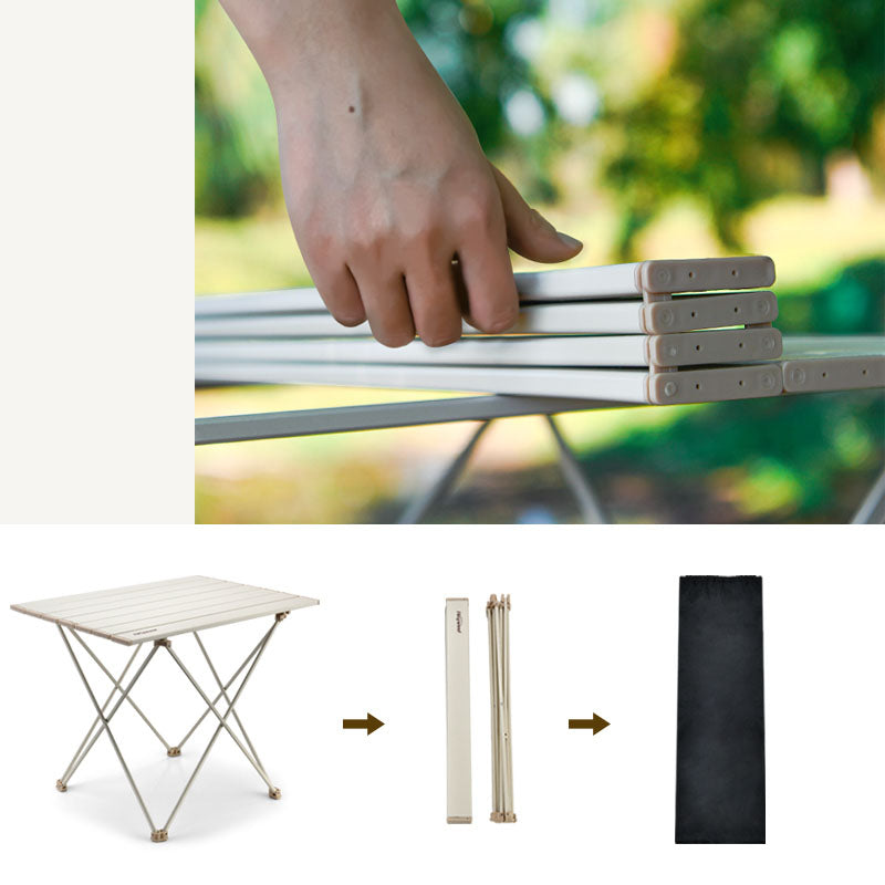 Portable Camping Side Table Ultralight Aluminum Roll up Camping Car Small Folding Tables for Camping