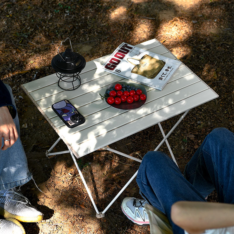 Portable Camping Side Table Ultralight Aluminum Roll up Camping Car Small Folding Tables for Camping