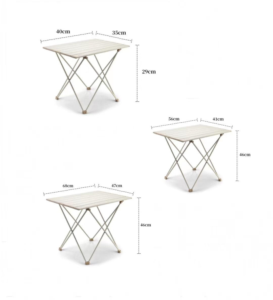 Portable Camping Side Table Ultralight Aluminum Roll up Camping Car Small Folding Tables for Camping