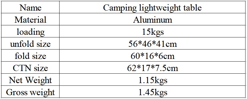 Portable Camping Side Table Ultralight Aluminum Roll up Camping Car Small Folding Tables for Camping