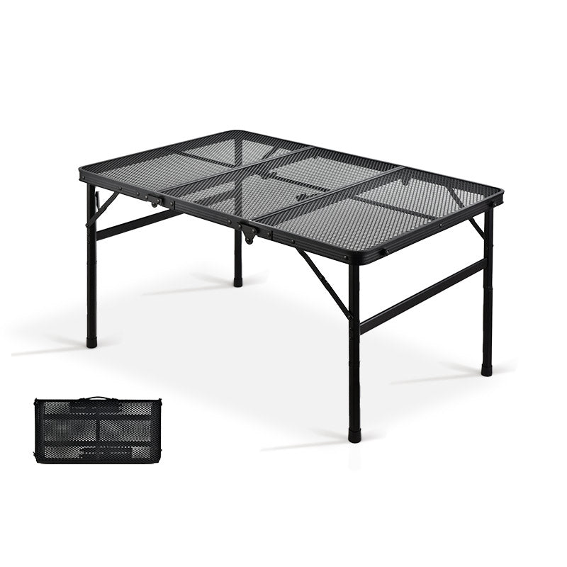 Outdoor Barbecue Simple Camping Folding Table Iron Mesh Top Folding Picnic Table