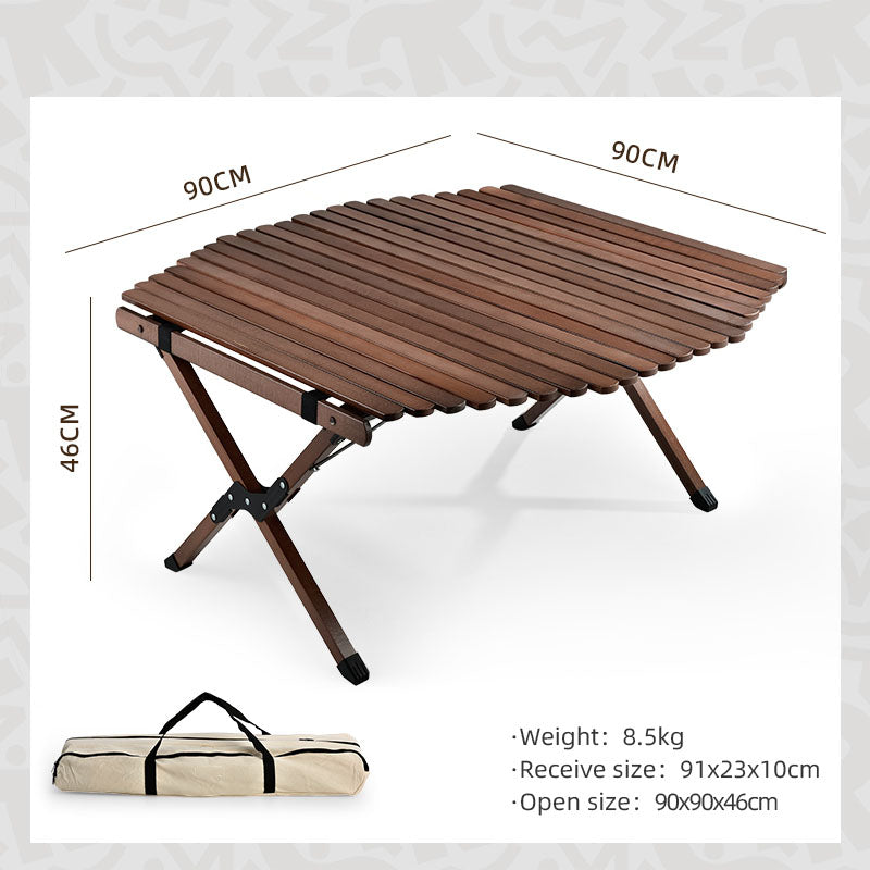 Large Camping Table Foldable Wood 100kg Capacity Glamping Accessories of Camping Table