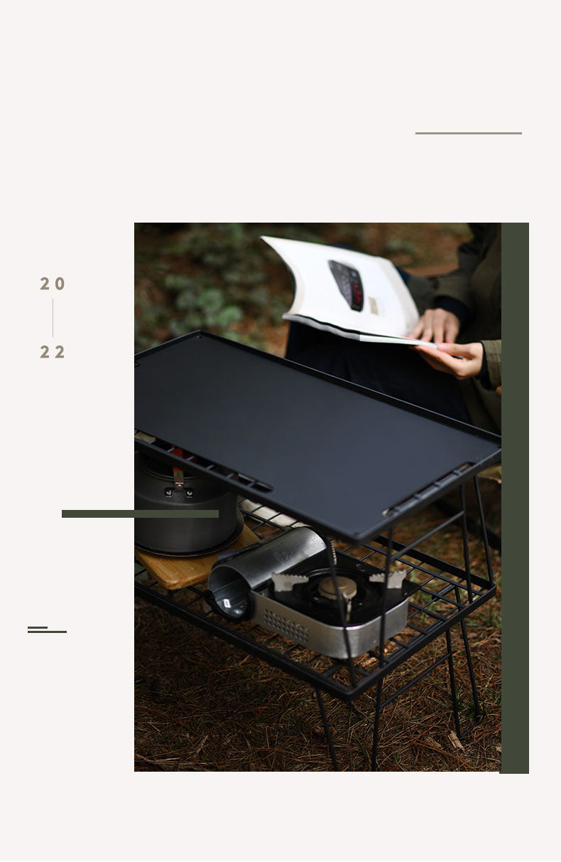 Table Camping Bamboo Dining Mesh Table Outdoor Portable Barbecue Tableware Draining Mesh Table