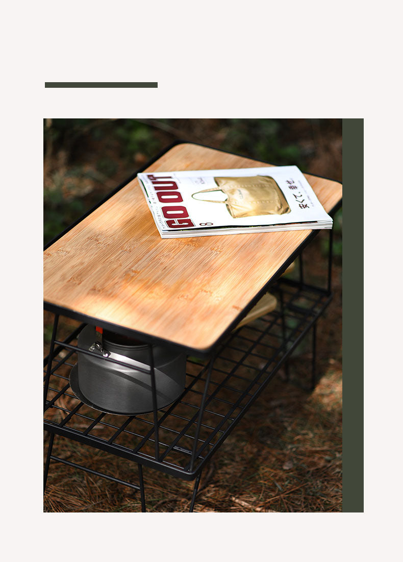 Table Camping Bamboo Dining Mesh Table Outdoor Portable Barbecue Tableware Draining Mesh Table
