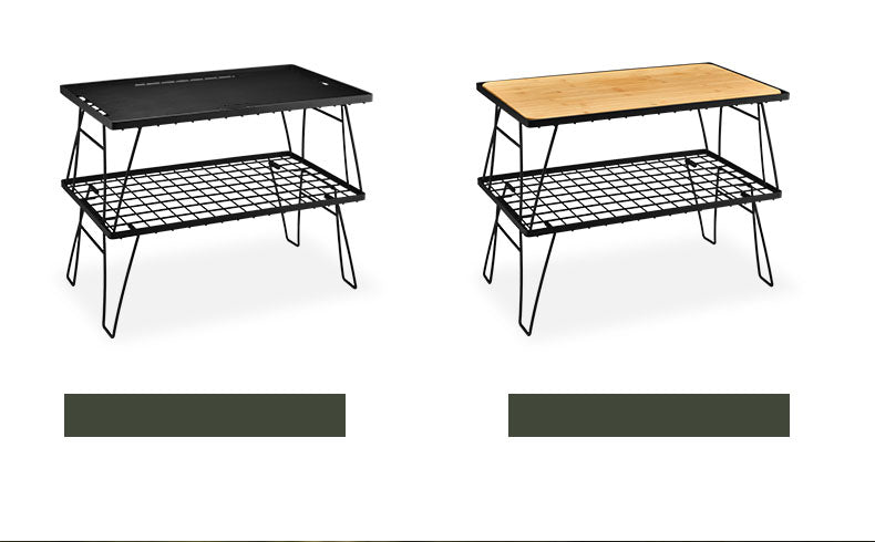 Table Camping Bamboo Dining Mesh Table Outdoor Portable Barbecue Tableware Draining Mesh Table