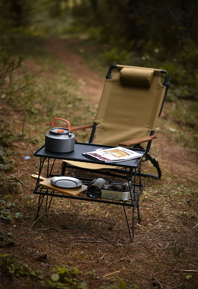 Table Camping Bamboo Dining Mesh Table Outdoor Portable Barbecue Tableware Draining Mesh Table
