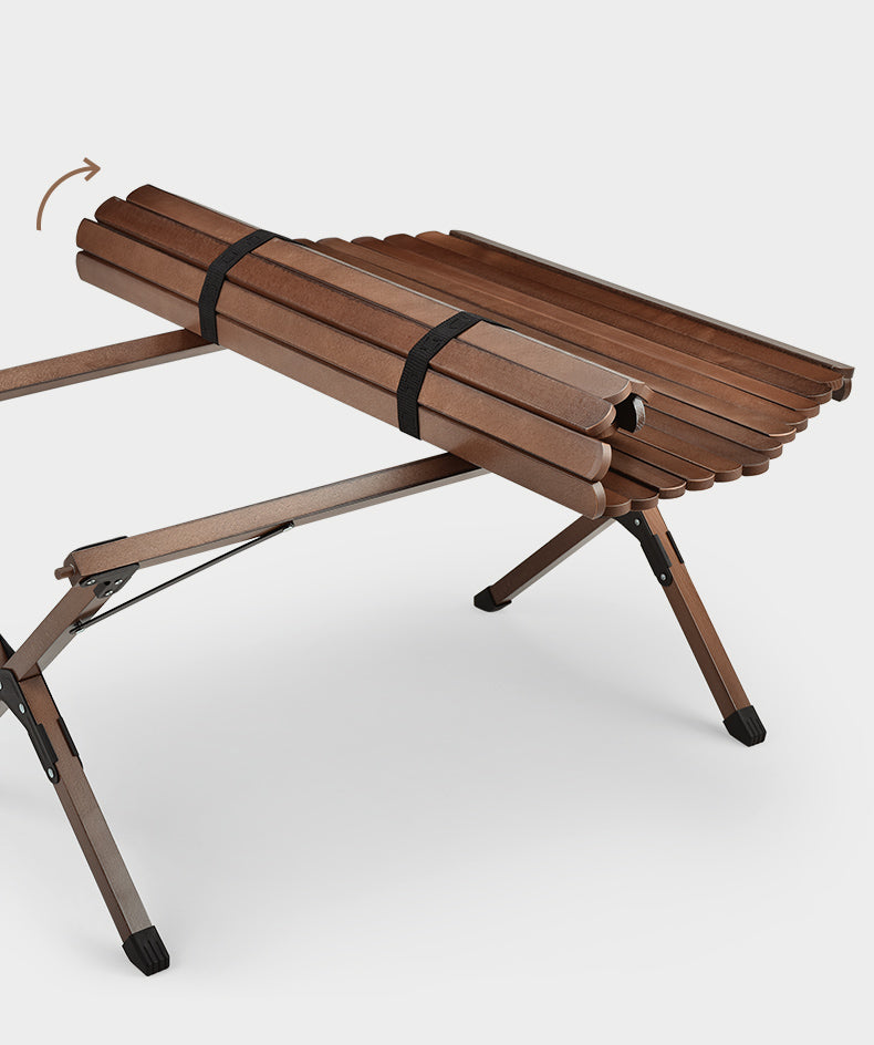 Large Camping Table Foldable Wood 100kg Capacity Glamping Accessories of Camping Table