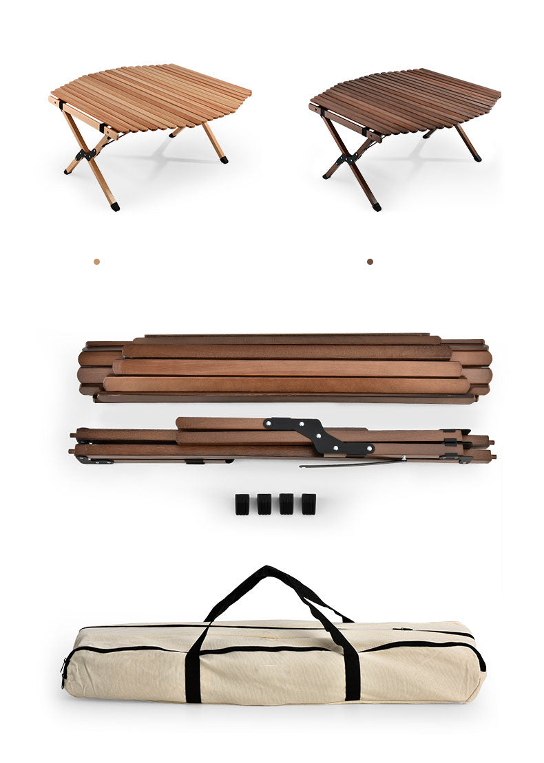 Large Camping Table Foldable Wood 100kg Capacity Glamping Accessories of Camping Table