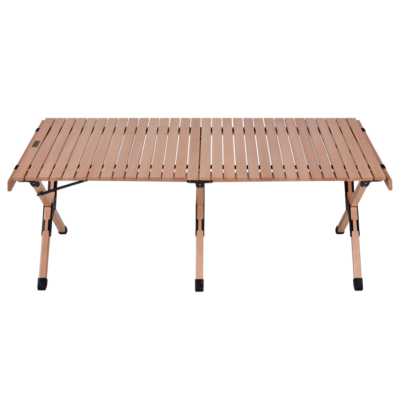 Beach Folding Wood Table Roll up Folding Low Picnic Wooden Table with Folding Legs