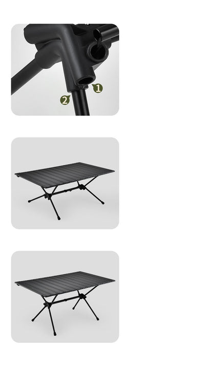Camping Gear Portable Table Roll up Aluminum Alloy Lightweight Folding Table