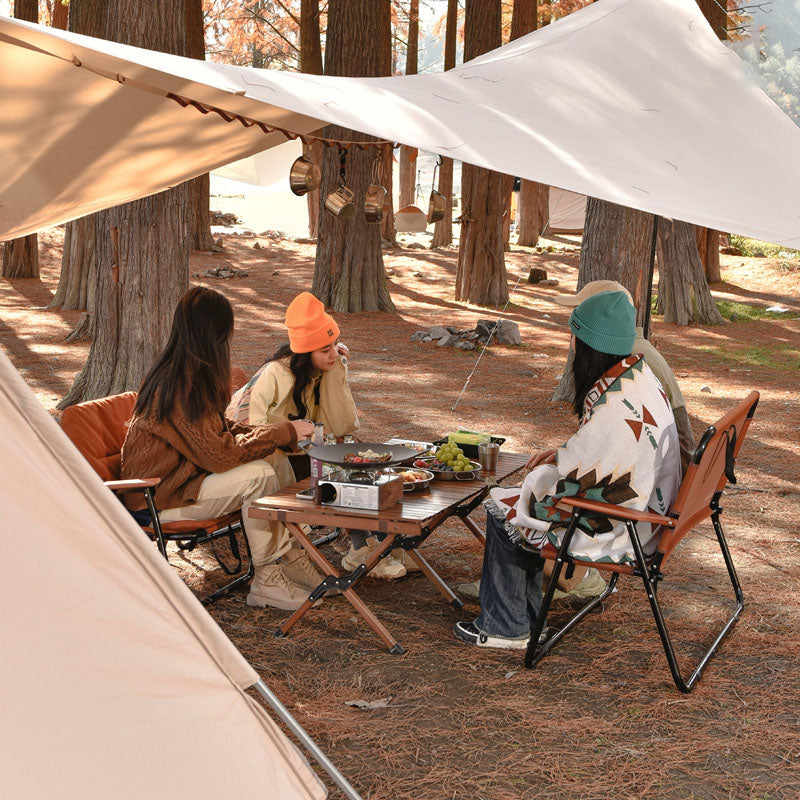 Beach Folding Wood Table Roll up Folding Low Picnic Wooden Table with Folding Legs