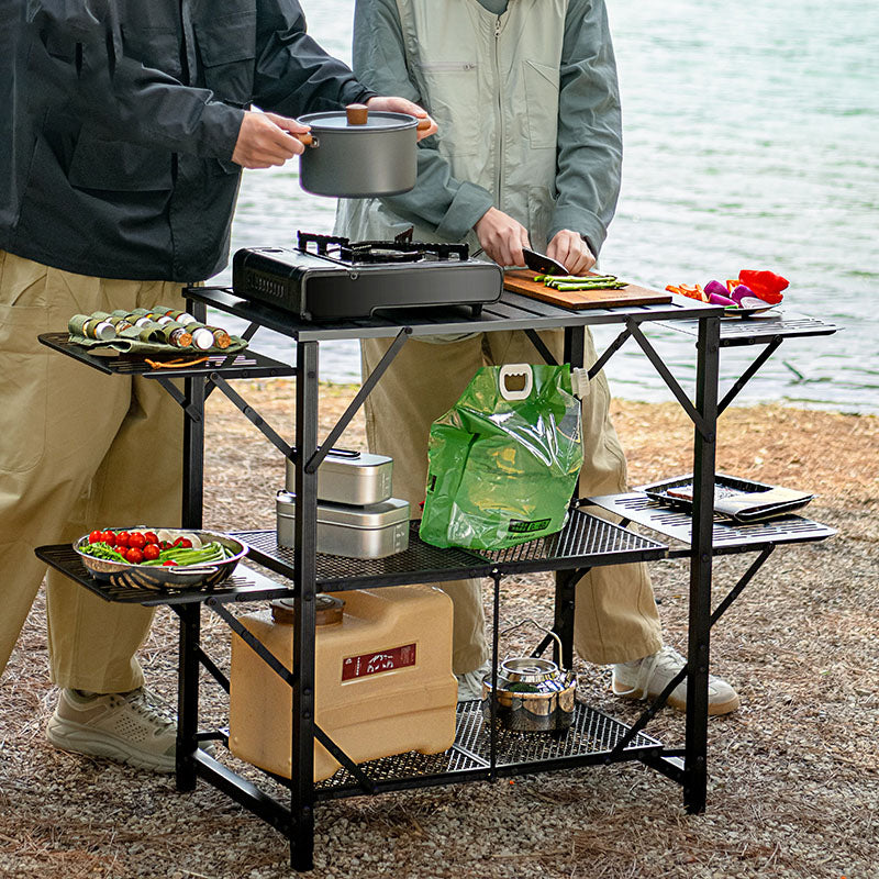 Folding Fire Pit Camping Table and Cooking Mini Folding and Portable Wine Table for Outdoors