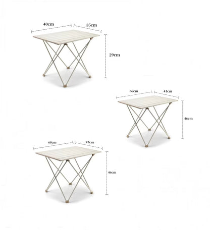 Portable Camping Side Table Ultralight Aluminum Roll up Camping Car Small Folding Tables for Camping
