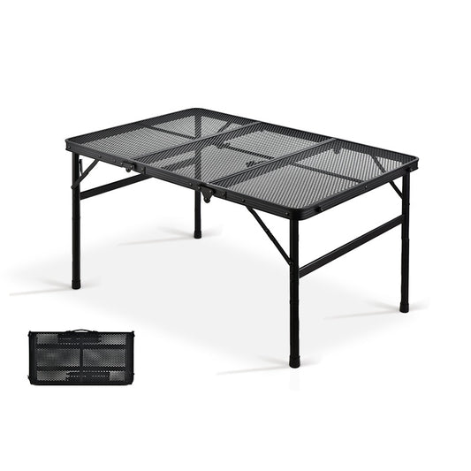 Outdoor Barbecue Simple Camping Folding Table Iron Mesh Top Folding Picnic Table