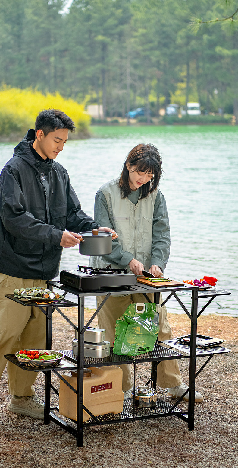 Folding Fire Pit Camping Table and Cooking Mini Folding and Portable Wine Table for Outdoors