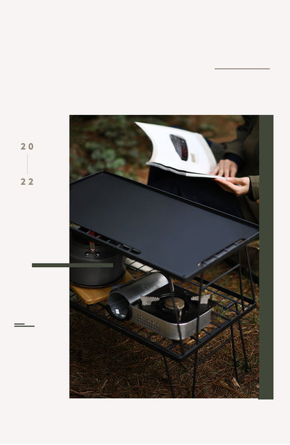 Table Camping Bamboo Dining Mesh Table Outdoor Portable Barbecue Tableware Draining Mesh Table