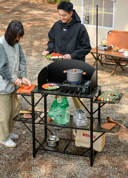 Folding Fire Pit Camping Table and Cooking Mini Folding and Portable Wine Table for Outdoors