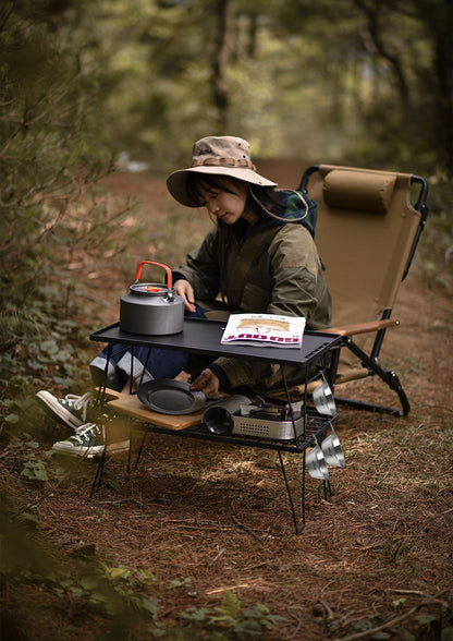 Table Camping Bamboo Dining Mesh Table Outdoor Portable Barbecue Tableware Draining Mesh Table