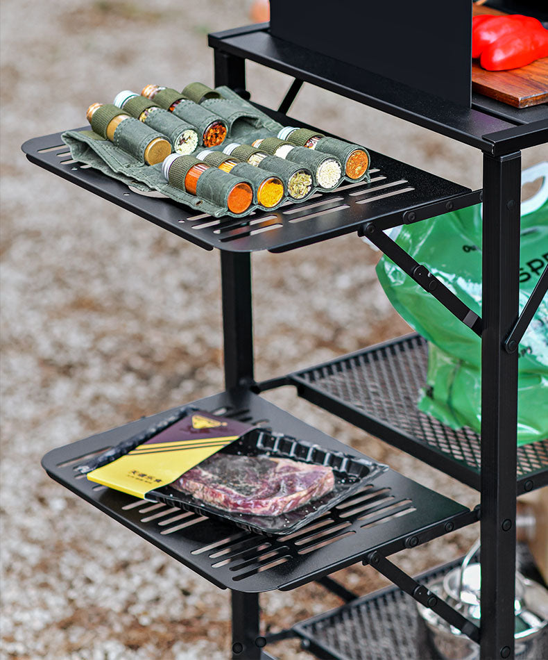 Folding Fire Pit Camping Table and Cooking Mini Folding and Portable Wine Table for Outdoors