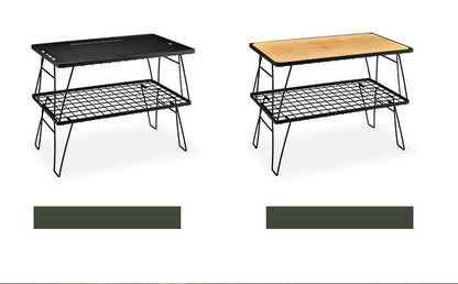Table Camping Bamboo Dining Mesh Table Outdoor Portable Barbecue Tableware Draining Mesh Table