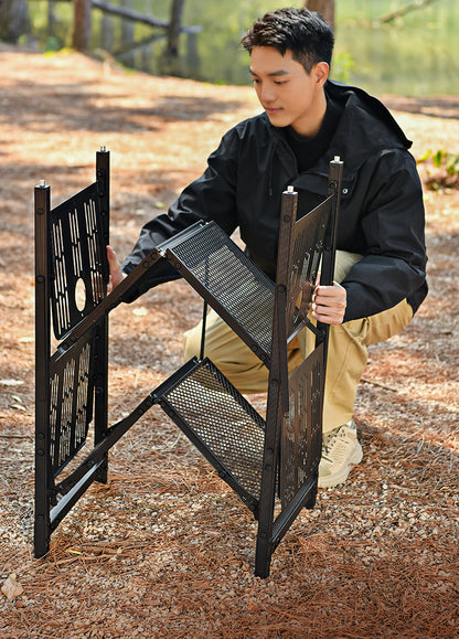 Folding Fire Pit Camping Table and Cooking Mini Folding and Portable Wine Table for Outdoors