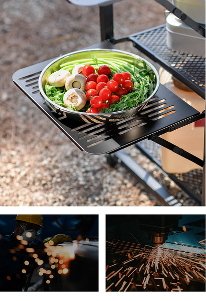 Folding Fire Pit Camping Table and Cooking Mini Folding and Portable Wine Table for Outdoors